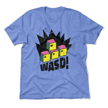 WASD Keyboard For Gamers Men/Unisex T-Shirt in Heather Columbia Blue color